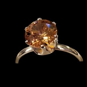 1.2 Carat AAA zirconia topaz birthstone ring